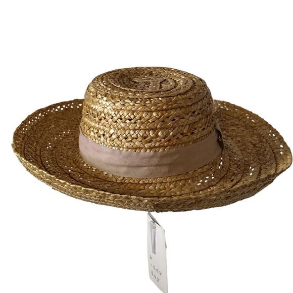 A New Day Straw Boat Hat Natural OS - Picture 3 of 4